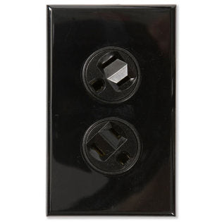 360 Electrical Duplex Outlet, 15A Rotating Receptacle w/Screwless Wall Plate - Black (Open Box Item)