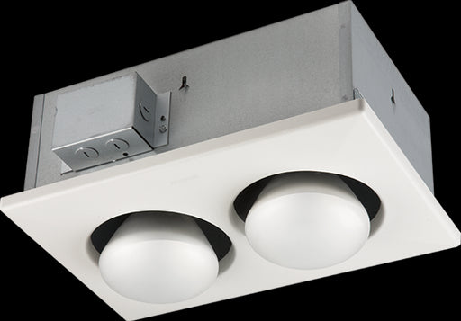 Broan Bathroom Ceiling Heater, 250W Double Bulb Heat Lamp - White
