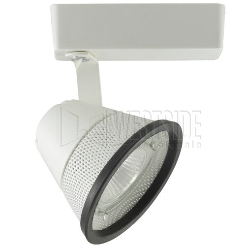 Halo Track Lighting, Lazer Low Voltage MR16 Perforated Bell Track Fixture - White