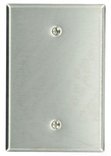Leviton Blank Wall Plate, 1-Gang, No Device Blank, Oversize, 302 Stainless Steel - Non-Magnetic Stainless Steel - Smooth
