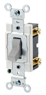 Leviton Toggle Switch, 15A 120/277V Single Pole - Gray