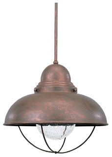 Sea Gull Lighting Ceiling Light, 100W, A19 Incandescent, E26 Base, 67-1/4" L x 16-3/4" W x 15" H, 1-Lamp Pendant Light Fixture - Weathered Copper