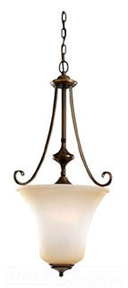 Sea Gull Lighting Ceiling Light, 13W, Compact Fluorescent, GU24, 156-1/4" L x 17-1/2" W x 34-1/4" H, 3-Lamp Pendant Light Fixture - Russet Bronze
