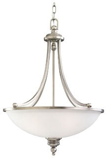 Sea Gull Lighting Ceiling Light, 100W, A19 Incandescent, E26 Base, 149-3/4" L x 19-1/2" W x 26-1/4" H, 3-Lamp Pendant Light Fixture - Antique Brushed Nickel