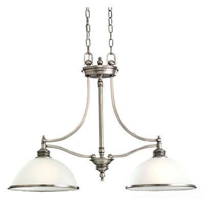 Sea Gull Lighting Ceiling Light, 100W, A19 Incandescent, E26 Base, 146-1/4" L x 32" W x 24" H, 2-Lamp Pendant Light Fixture - Antique Brushed Nickel
