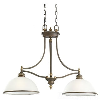 Sea Gull Lighting Ceiling Light, 100W, A19 Incandescent, E26 Base, 146-1/4" L x 32" W x 24" H, 2-Lamp Pendant Light Fixture - Estate Bronze