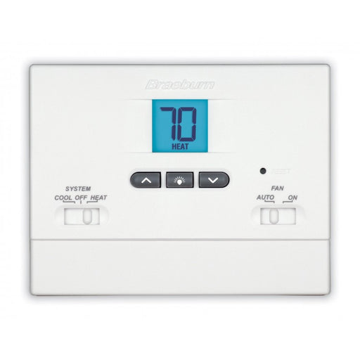 Braeburn 1000NC Thermostat, Builder Series Non-Programmable, Single Stage Heat/Cool Conventional or Heat Pump
