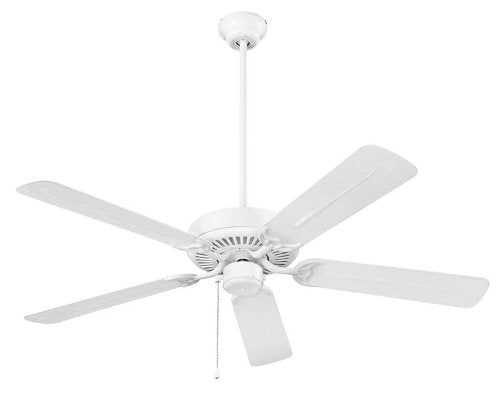 Nutone Fan, 52" Outdoor Ceiling Fan - White w/ Reversible Polished White/White Oak Blades