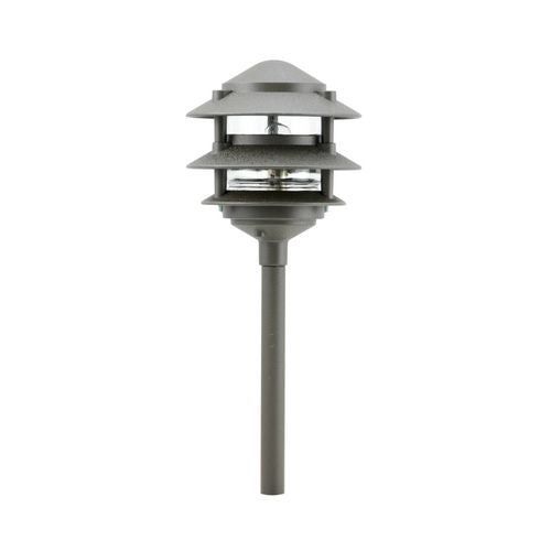 Focus Industries 12V 18W 6" Three Tier Pagoda Hat Path Light - Bronze Texture (Open Box Item)