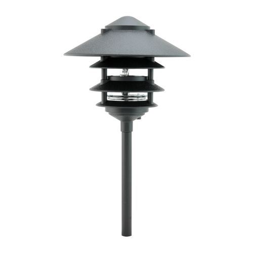 Focus Industries 12V 18W 10" Four Tier Pagoda Hat Path Light - Black Texture (Open Box Item)