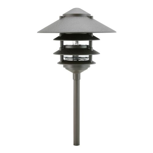 Focus Industries 12V 18W 10" Four Tier Pagoda Hat Path Light - Bronze Texture (Open Box Item)