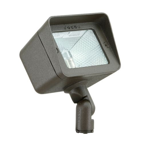 Focus Industries Outdoor Light, Adjustable Mini Flood Light w/High-Impact Clear Lens, 35W, 12V - Bronze Texture (Open Box Item)