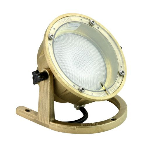 Focus Industries 12V 25W Die-Cast Brass Underwater Light with Adjustable Bracket & High-Impact Clear Lens