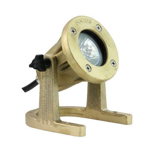 Focus Industries 12V 20W Brass Underwater Light with Adjustable Aiming Bracket (Open Box Item)