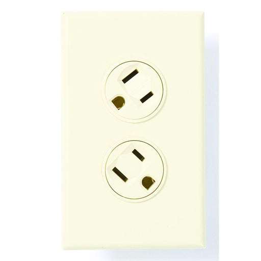 360 Electrical Duplex Outlet, 15A Rotating Receptacle w/Screwless Wall Plate - Ivory
