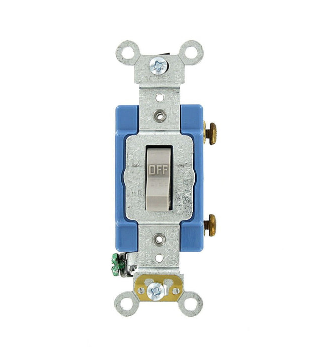 Leviton Single-Pole Toggle Switch, 15A, 120/277V, Gray, Industrial Grade    