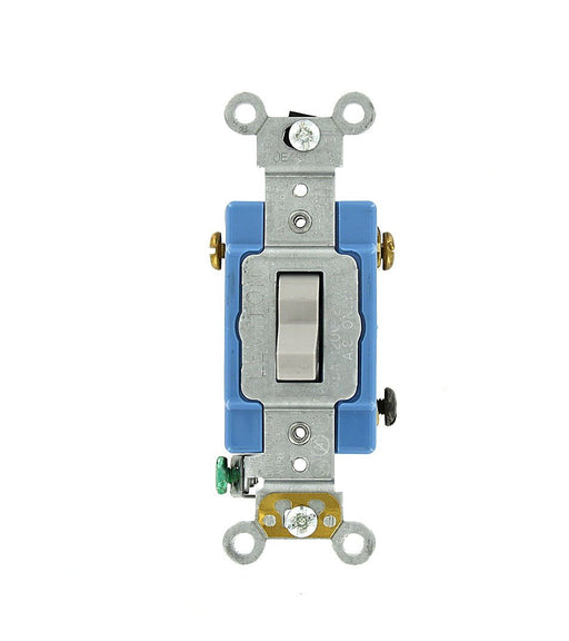 Leviton 3-Way Toggle Switch, 15A, 120/277V, Gray, Industrial Grade    