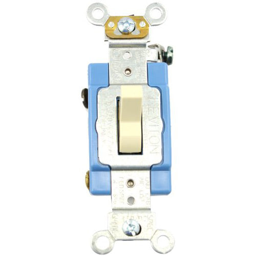 Leviton 4-Way Toggle Switch, 15A, 120/277V, Ivory, Industrial Grade    