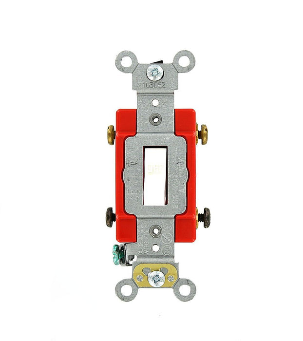 Leviton Double-Pole Toggle Switch, 20A, 120/277V, White, Industrial Grade    