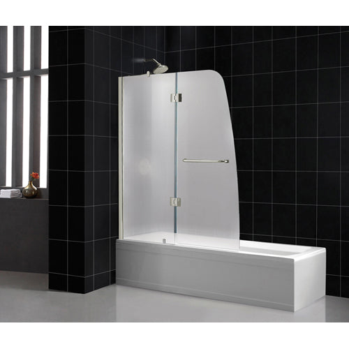DreamLine SHDR-3148586-01-FR1 Bathtub Shower Door, 48"W x 58"H Aqua Hinged, Left Wall Installation - Frosted, Chrome