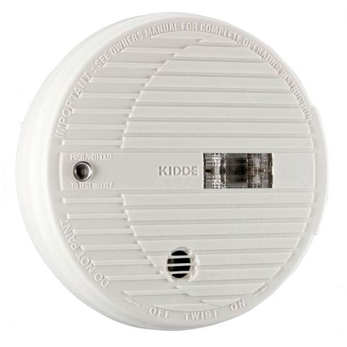 Kidde Smoke Detector, 9V Battery Powered Ionization w/Safety Light (0918E)