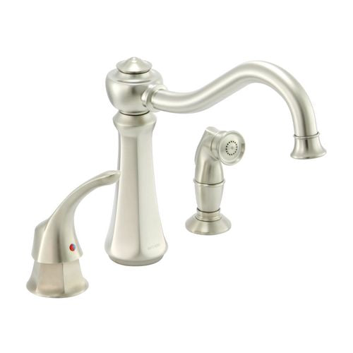 Moen 7065CSL Vestige Single-Handle Kitchen Faucet with Side Spray - Classic Stainless Steel