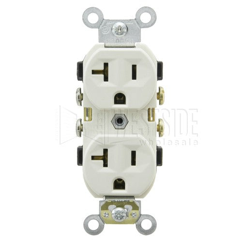 Leviton Electrical Outlet, Duplex Receptacle, 20A Commercial Grade with Self Grounding Clip - Light Almond