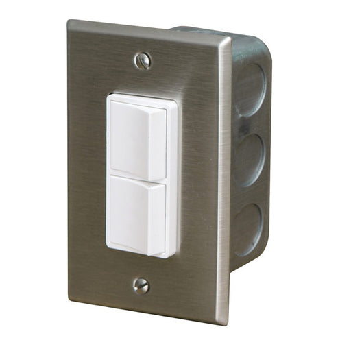 Infratech 14-4300 Single Stacked Patio Heater Switch, 20A Flush Mount with Stainless Steel Wall Plate & Box - 120V
