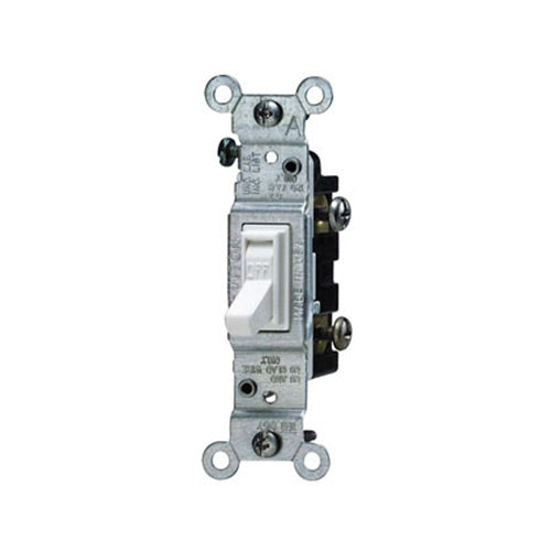 Leviton Light Switch, Grounding Toggle Switch, Single-Pole - White