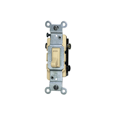 Leviton Light Switch, Toggle Switch, 3-Way - Ivory