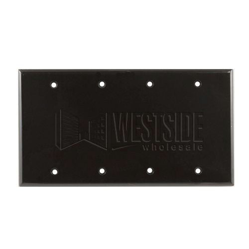 Leviton Electrical Wall Plate, Blank, 4-Gang - Brown