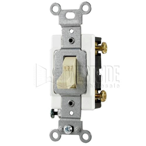 Leviton Light Switch, Toggle Switch, Commercial Grade, 3-Way - Ivory