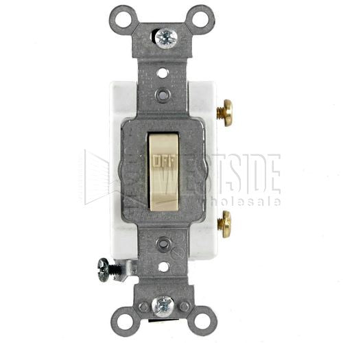Leviton Light Switch, Toggle Switch, Commercial Grade, 20A, 3-Way - Ivory