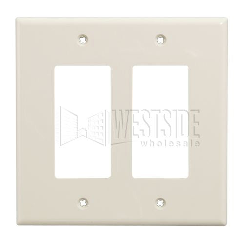 Leviton Electrical Wall Plate, Decora Midway, 2-Gang - Light Almond