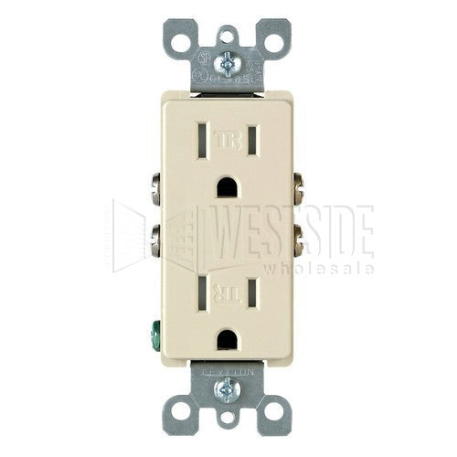 Leviton Electrical Outlet, Duplex Receptacle, 15A Tamper Resistant with Quickwire - Ivory