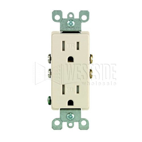 Leviton Electrical Outlet, Duplex Receptacle, 15A Tamper Resistant with Quickwire - Light Almond