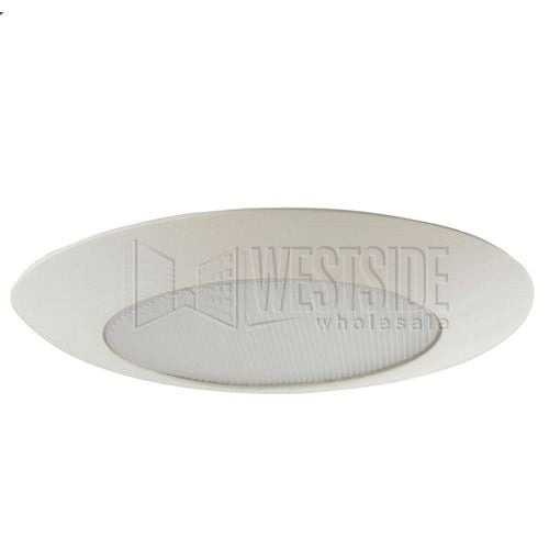 Halo Recessed Lighting Trim, 6" Line Voltage Reflector Cone Shower Trim - White with Frosted Albalite Lens