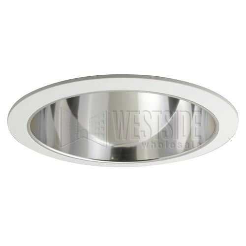 Halo Recessed Lighting Trim, 6" Specular Reflector Trim - White with Clear Reflector 