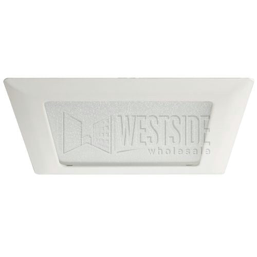 Halo Recessed Lighting Trim, 9" Line Voltage Square Shower Trim - White with Frosted Glass Albalite Lens
