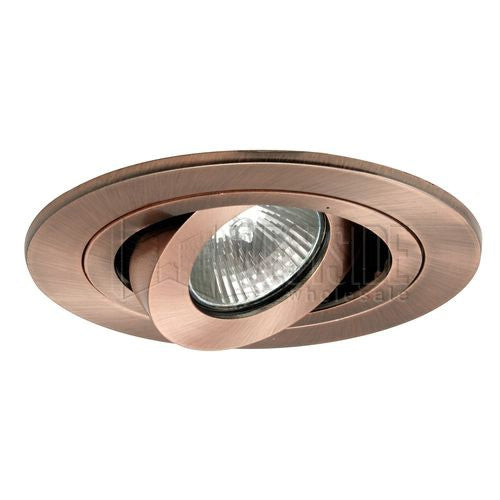 Halo Recessed Lighting Trim, 4" Low Voltage 30 Degree Tilt Adjustable Gimbal Ring Trim - Antique Copper