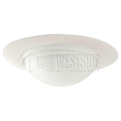 Halo Recessed Lighting Trim, 6" Line Voltage Glass Dome Shower Trim - White with Frosted Glass Dome
