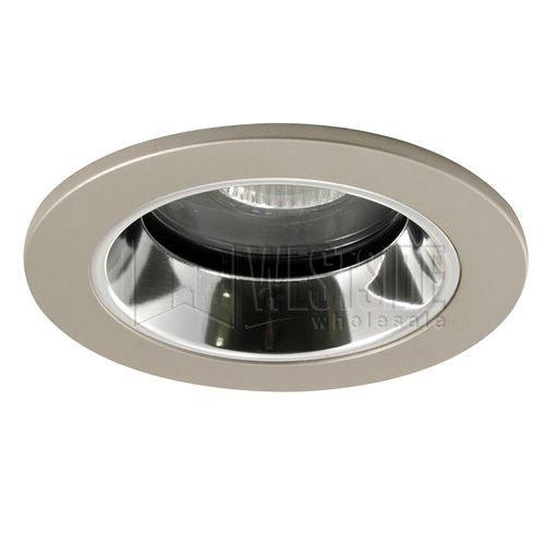 Halo Recessed Lighting Trim, 4" Low Voltage Adjustable Reflector Shower Trim - Satin Nickel with Clear Specular Reflector
