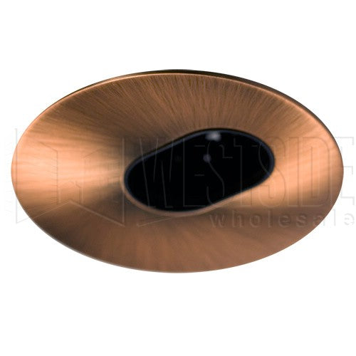 Halo Recessed Lighting Trim, 3" 35 Degree Tilt Adjustable Slot Aperture Baffle Trim - Antique Copper with Black Baffle
