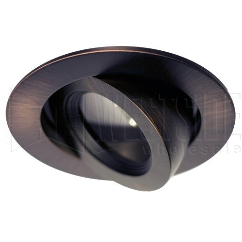 Halo Recessed Lighting Trim, 3" Adjustable Gimbal Ring Trim - Tuscan Bronze with Black Baffle