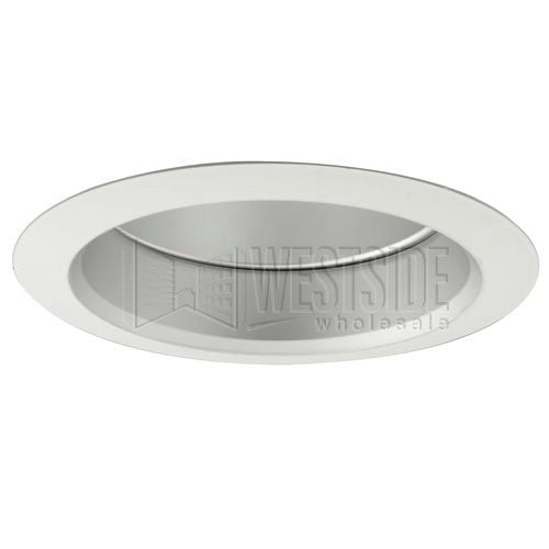 Halo Recessed Lighting Trim, 6" Line Voltage Self Flanged Reflector Trim - White with Haze Reflector