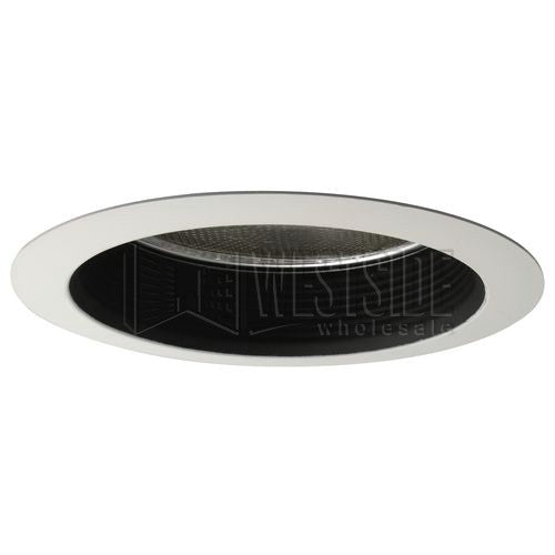 Halo Recessed Lighting Trim, 6" Line Voltage Reflector Baffle Trim - White with Black Metal Baffle and Clear Reflector