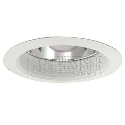 Halo Recessed Lighting Trim, 6" Compact Fluorescent Baffle Reflector Trim - White with Clear Specular Reflector
