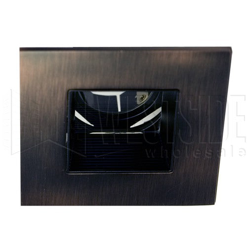 Halo Recessed Lighting Trim, 3" Lensed Showerlight Adjustable Baffle Square Trim - Tuscan Bronze with Black Baffle