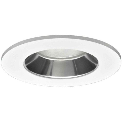 Halo LED Downlight Trim, 4" Reflector Trim   w/ Regressed Solite Lens- White Trim with Clear Reflector