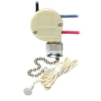 Leviton Appliance Pull Chain Switch, 3/6A, 125V, 2 Circuit, LOW-MED-HIGH-OFF   